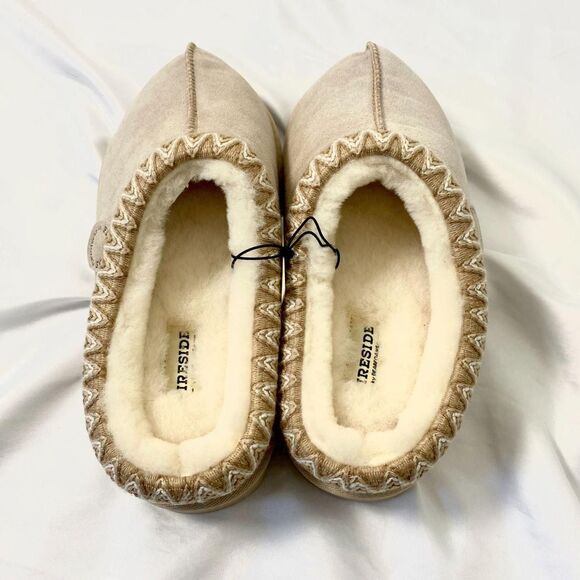 NWT Fireside by Dearfoams Greta Genuine Shearling Clog With Taping US 10 - Picture 6 of 8
